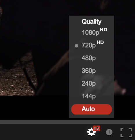 Selecting video quality